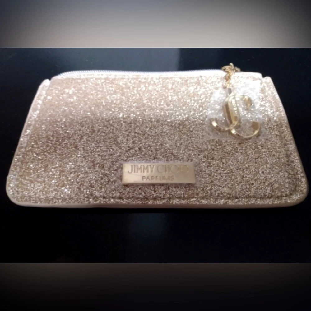 NWOT Jimmy Choo Cosmetic Bag & Charm